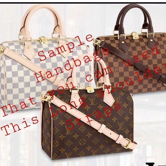 Long shoulder straps GENIUNE LEATHER NEW BLACK - Picture 6 of 10